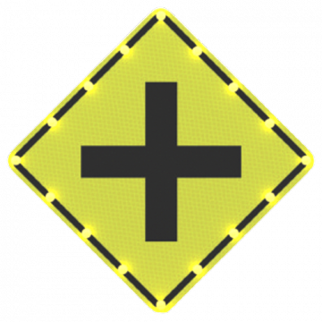 30" Flashing Intersection Ahead Sign